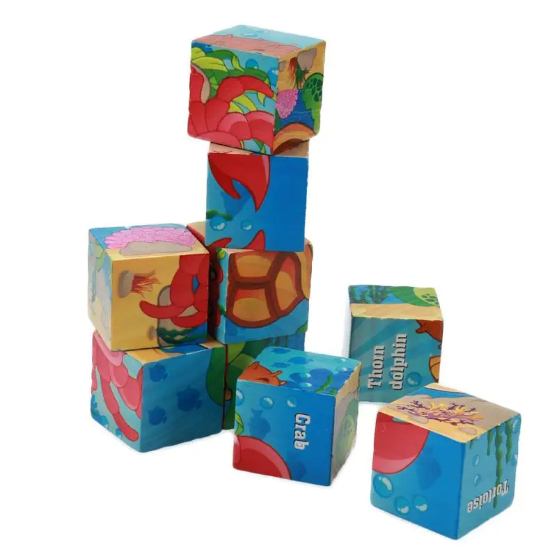 Børns Træ-Farvet Puslespil Jenga byggesten Pædagogisk Legetøj Kreative Stabling Spil Rainbow Gave Form Kognition Kort 0