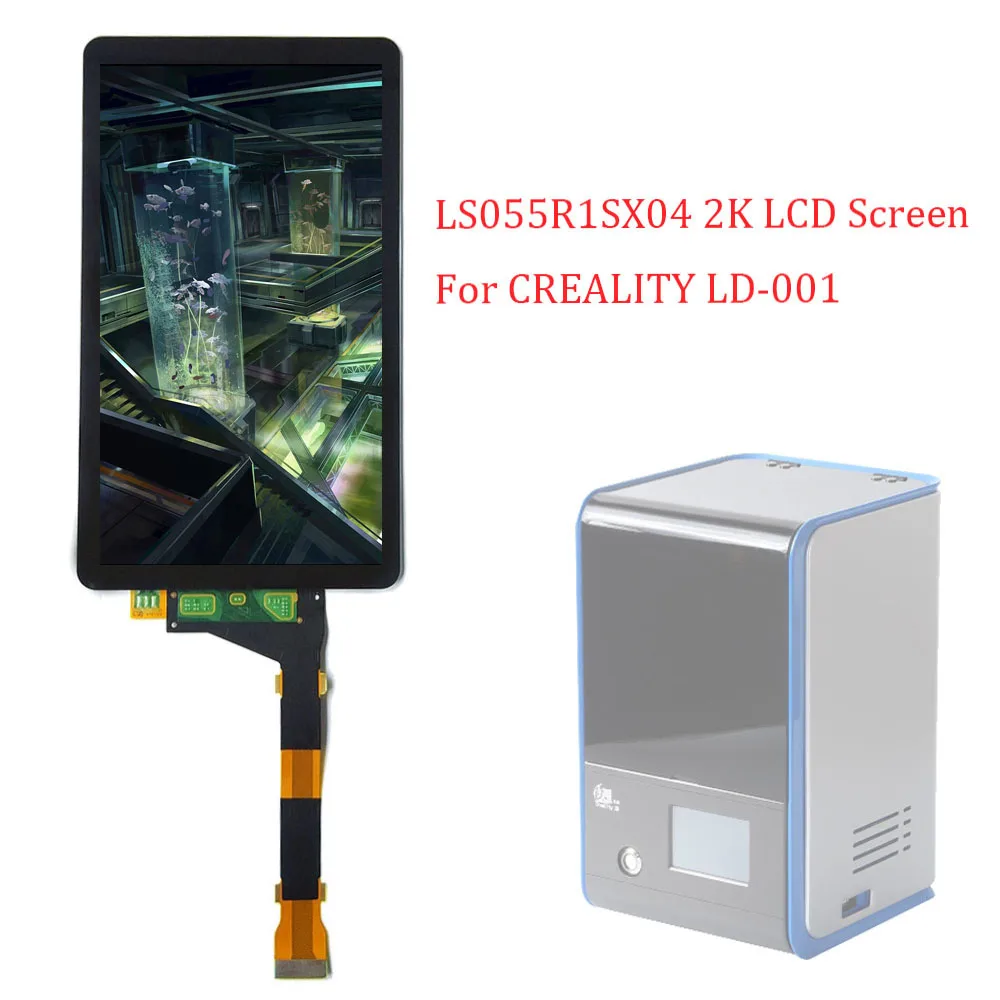 5.5 tommer CREALITY LD-001 LCD-Skærmen LS055R1SX04 Med Glas Ingen Baggrundsbelysning 2K 2560x1440 LCD-Skærmen For LD-002R 3D-Printer 0