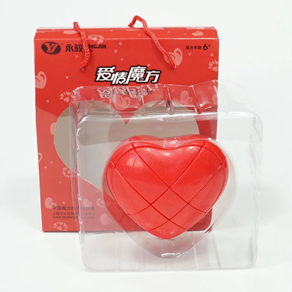 YJ Hjertet 3x3x3 Kreative Hjerte-formet Magic Cube Rød/Blå/Pink Hastighed Puslespil Terning Kids Legetøj Pædagogisk Legetøj med Gratis Forsendelse 0
