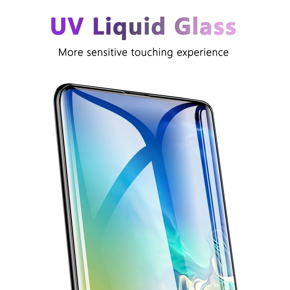 10 Stk/parti Fuld UV-Limen Hærdet Glas til Samsung S8 S9 S10 Plus Skærm Protektor til Samsung Note 8 9 10 S7 Kant Med Pakning 0