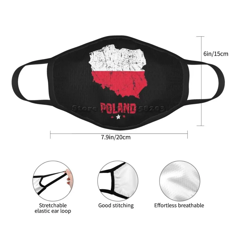 Polen Polsk Flag Anti Støv Genanvendelige Diy Ansigtsmaske Polske Flag Polen Polsk 0