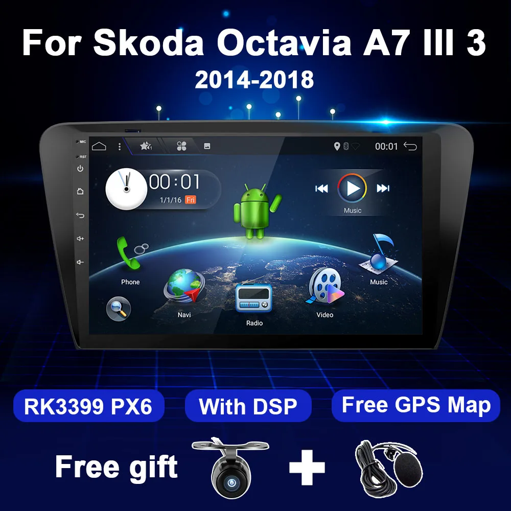 Android Bil Radio For Skoda Octavia III A7 2013-2018 Mms Video-Afspiller, Auto Stereo Bluetooth GPS-DSP 4GB+64GB 2 til Din DVD 0