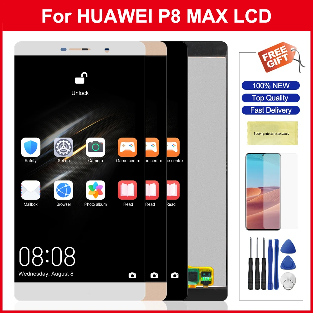 Skærm Til Huawei P8 Max Lcd-Skærm Touch screen Digitizer Assemly Del For Huawei P8Max DAV-703L Touch Skærm 0