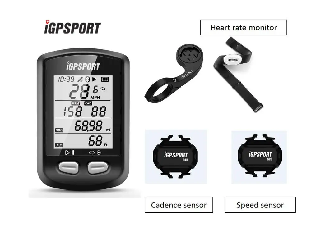 IGPSPORT IGS10 Mtb Cykel Computer med GPS-Vandtæt IPX6 ANT+ Trådløs Cykling Cykel Speedometer Digital Tilbehør, Stopur 0