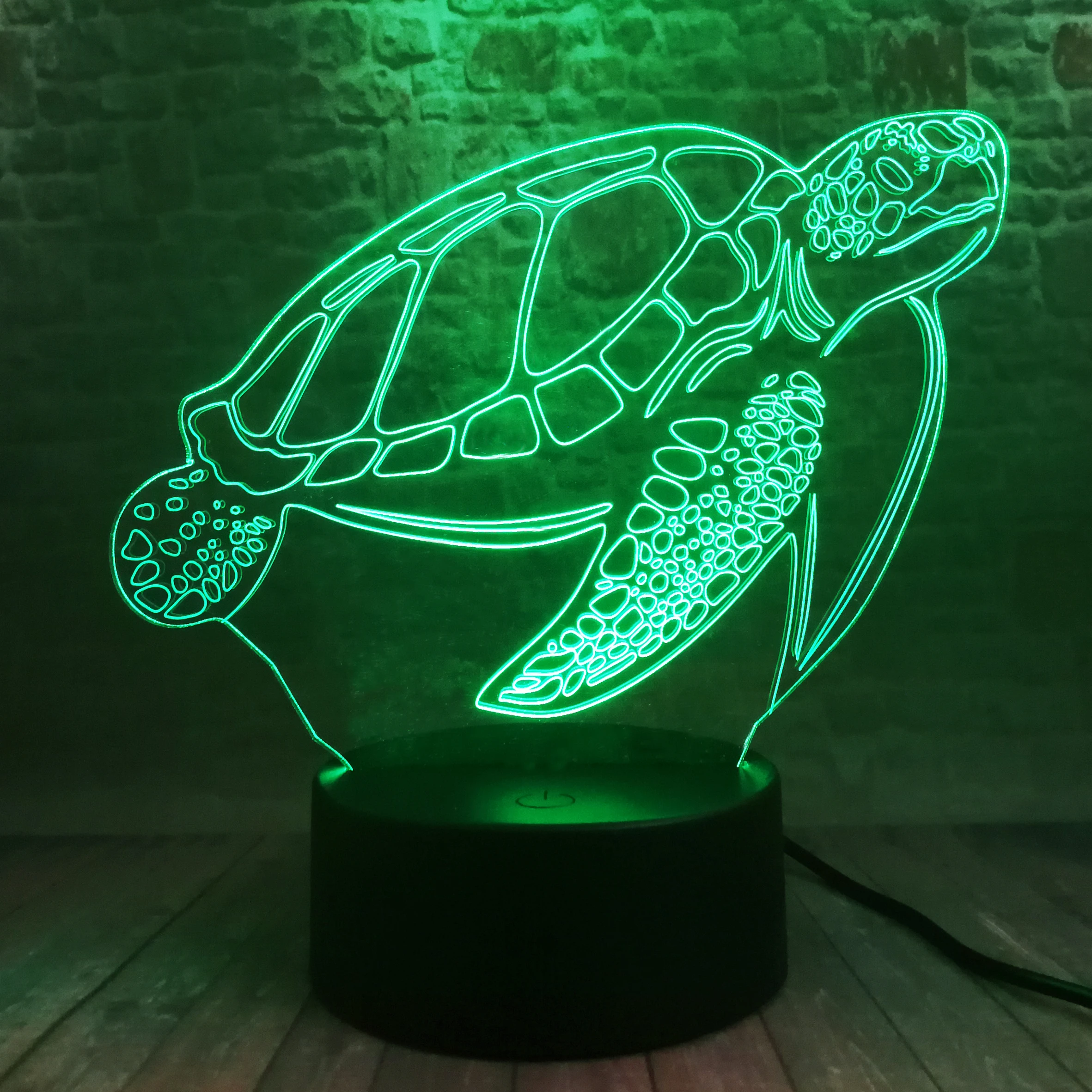 Ocean Sea Turtle Børnehave Nat Lys Sjove Smart 7 Farverne skifter USB Drevne Barn Kids Soveværelse Lampe Drenge Baby Xmas Legetøj Indretning 0