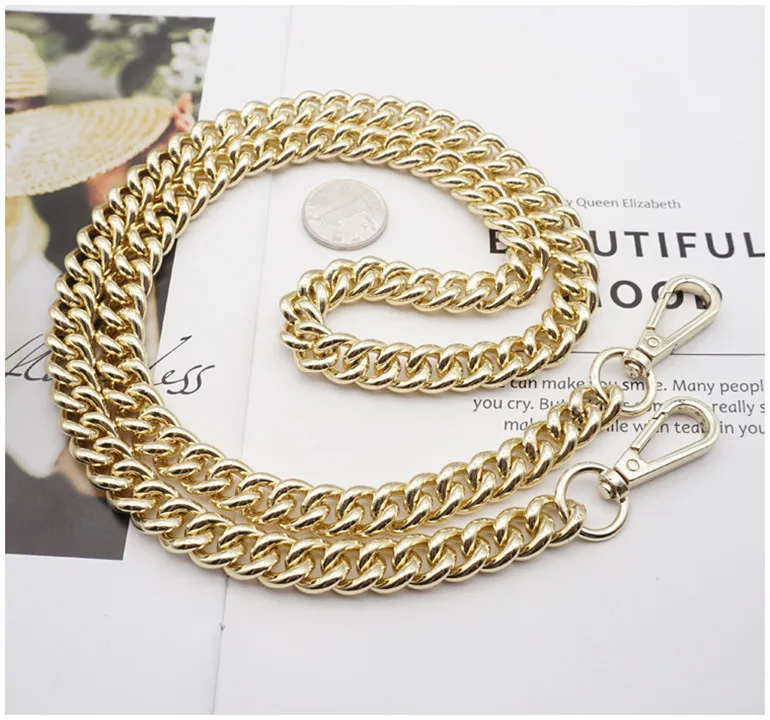 Guld sølv Bronze metal tyk kæde rem til berømte luksus designer brand, håndtaske DIY-Bælte Taske Rem Tilbehør Hardware 0