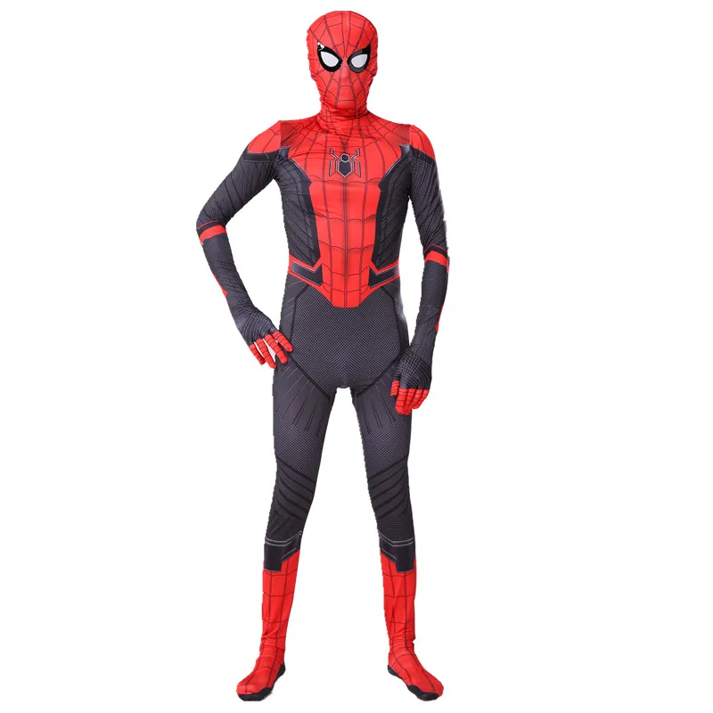 Superhelt kostume Langt Fra Hjemmet Peter Parker Cosplay Kostume Zentai Suit Superhelt Bodysuit Jumpsuits Halloween Kostume Til Børn 0