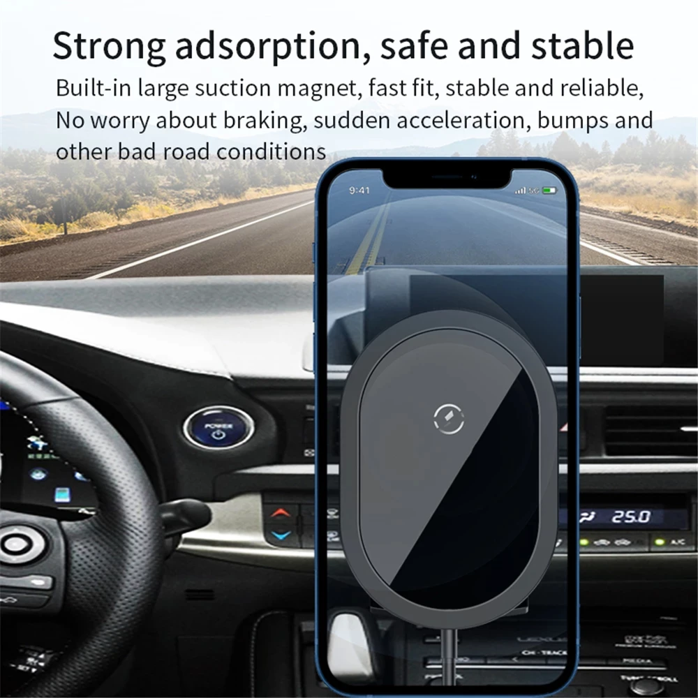 Automatisk 15W Magnetiske Bil Trådløse Oplader Qi Hurtig Opladning Telefon Holder Til iPhone 12 Pro Max Mini XS-XR-X 8 Samsung S20 S10 0