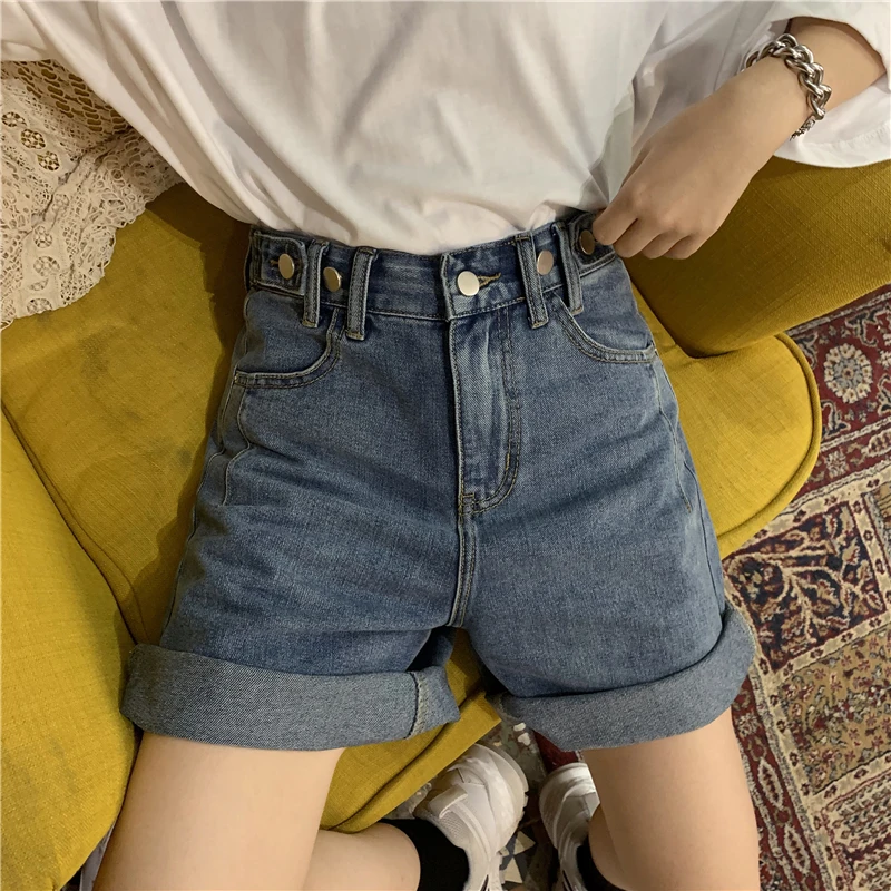 Shorts til Kvinder koreansk Stil Sommeren Enkle Trendy Denim Streetwear af Høj Kvalitet for Alle-match Ulzzang Løs Solid Casual Kvinders Jeans 0