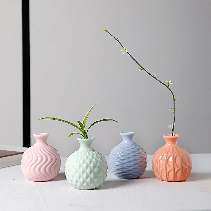 VILEAD 9,5 cm Keramisk Mini Vase Dekoration Hjem Kreative Hydroponiske Blomster Dekoration Stue, Soveværelse Dekoration 0