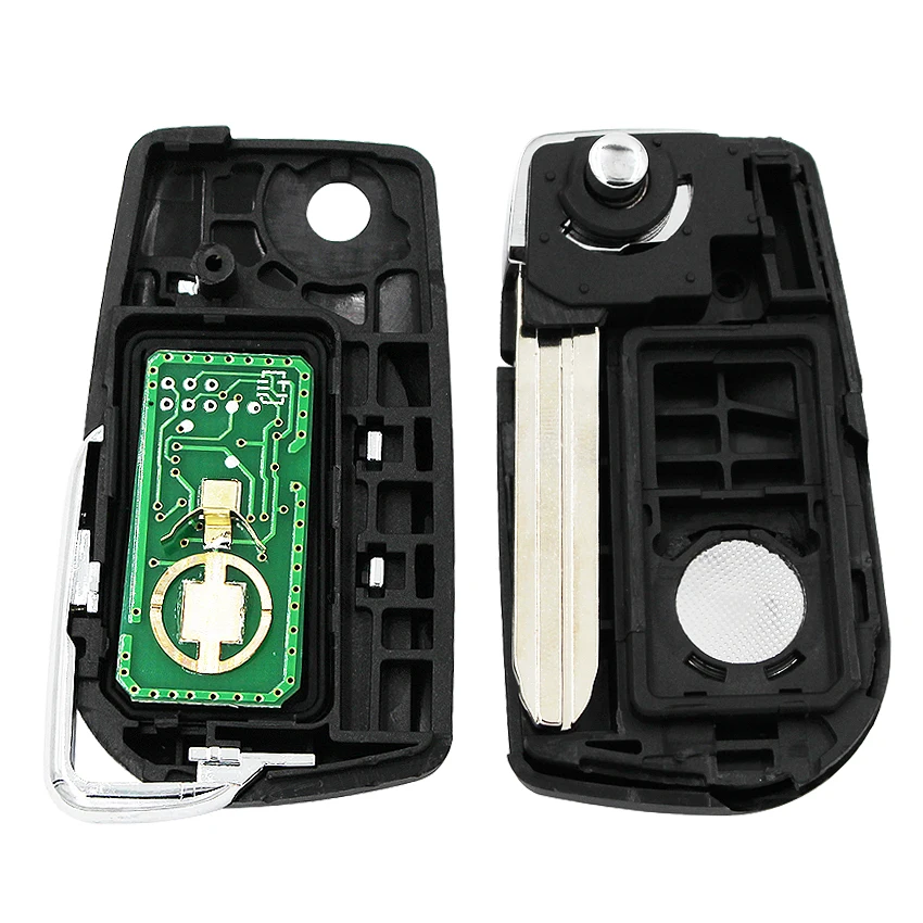 Opgraderet Flip 3 knapper Fjernbetjening key FOB for Toyota Camry Corolla Hilux 433.92 mhz med 4D67-chip, FCC ID : B41TA B42TA TOY43 uncut 0