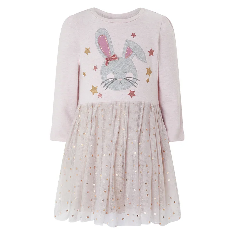 SAILEROAD Baby Piger Genert Rabbit Dress Børn Kvast Style Kjoler Børn Prinsesse Kjole Til Pige langærmet Tøj Foråret Efteråret 0