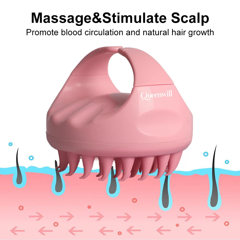 Hår Hovedbund Massageapparat Håndholdte Massere Hovedbunden Blød Silikone Shampoo Børste Hår Kam for at Pleje Hovedbunden Hår Rengøring og Massager 0