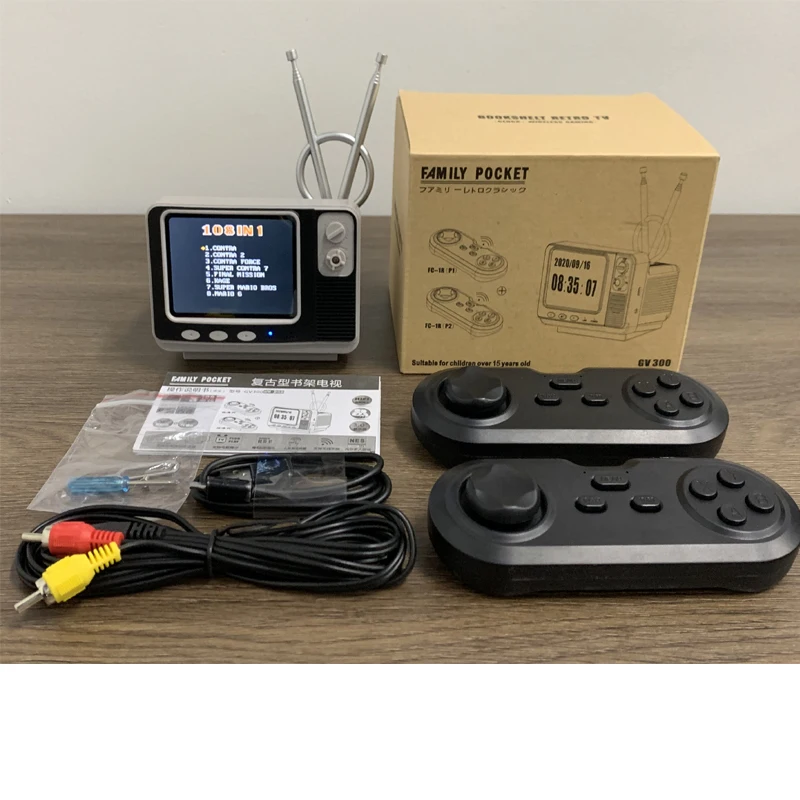 Retro Mini TV-Konsollen Håndholdte spillekonsol Video Spil til NES-Spil med 2 Trådløse Controllere 108 Forskellige Spil AV Out 0