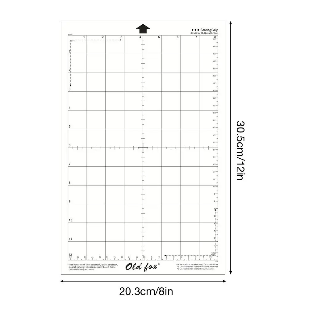 3Pcs Udskiftning Cutting Mat Gennemsigtig Selvklæbende Mat med Måling Grid 8 af 12 Tommer for Silhouette Cameo Plotter Maskine 0