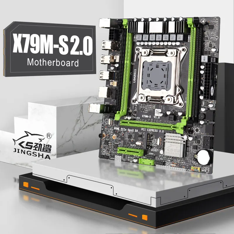 JINGSHA M-ATX X79M bundkort lga 2011 socket dual-kanaler med 1* PCI-E 16X 4*ddr3 ECC REG RAM Max antal 64gb 0