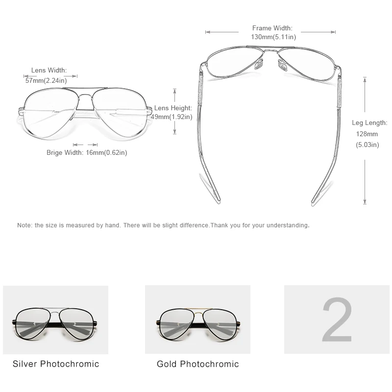KINGSEVEN 2020 Aluminium Fotokromisk Polariserede Solbriller Mænd Luftfart Kørsel Briller Driver Briller Oculos De Sol Masculino 0