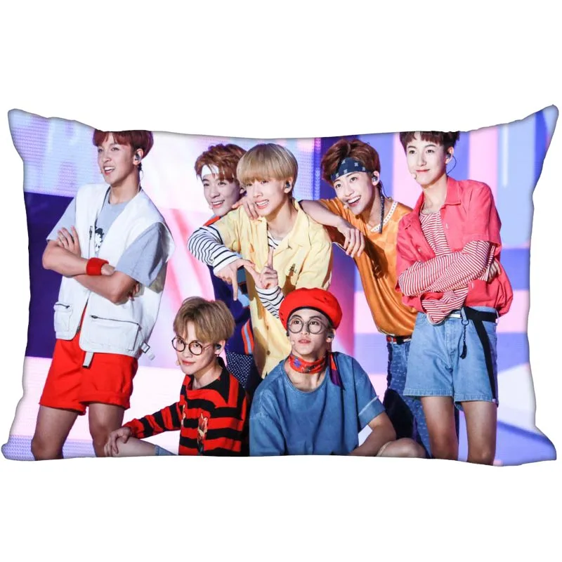 Hot Korea-Pop Brugerdefinerede NCT Satin Pudebetræk 35x45cm (én side) Udskrevne Lynlås Silke PillowCover Brugerdefinerede Logo gave 0