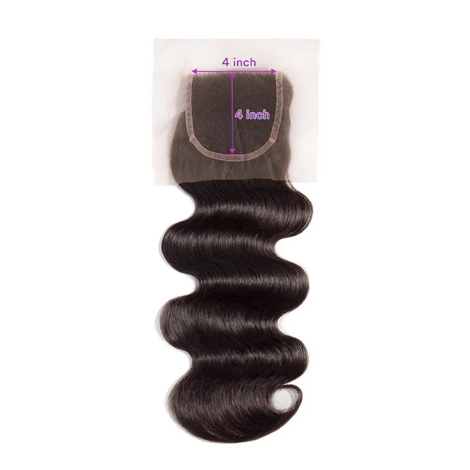 Stema Krop Bølge 2x6 4x4 5x5 6x6 Lace Lukning med Baby Hair Gratis Del Naturlige Farve Brasilianske Remy Human Hair Gratis Fragt 0