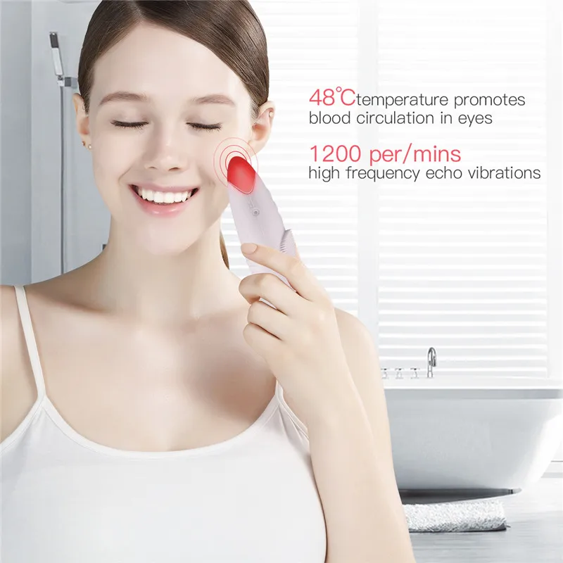 USB-Elektriske Ansigt vask Rengøring Massage hud Børste Vandtæt Silikone varme Facial Cleansing Enheder Hudorm Remover 0