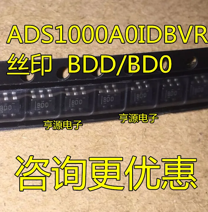 ADS1000A0IDBVR ADS1000 Udskrivning BD0 BDD 16-bit analog-til-digital konverter SOT23-6 0