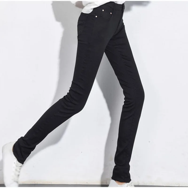 Ekstra Lang Sort Stretch Skinny Jeans Til Høje Pige 4XL 5XL 6XL Plus Size Lang Denim Casual Blyant Bukser Højere Damer 0