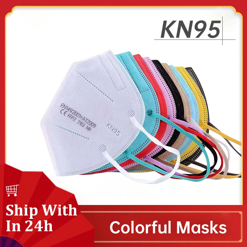 NY Lavere pris FFP2 Mascarillas CE-Maske KN95 Maske Sikker Munden Maske Ansigt 5 Lag Farverige Maske, Filter Åndedrætsværn med Voksne Masker 0