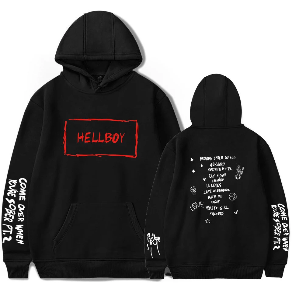 2020 Nye Lil Peep Hellboy Hættetrøjer Mænd/kvinder Mode Hooded Sweatshirts Lil Peep Fans Harajuku Hip Hop Streetwear Tøj 4XL Mænd 0