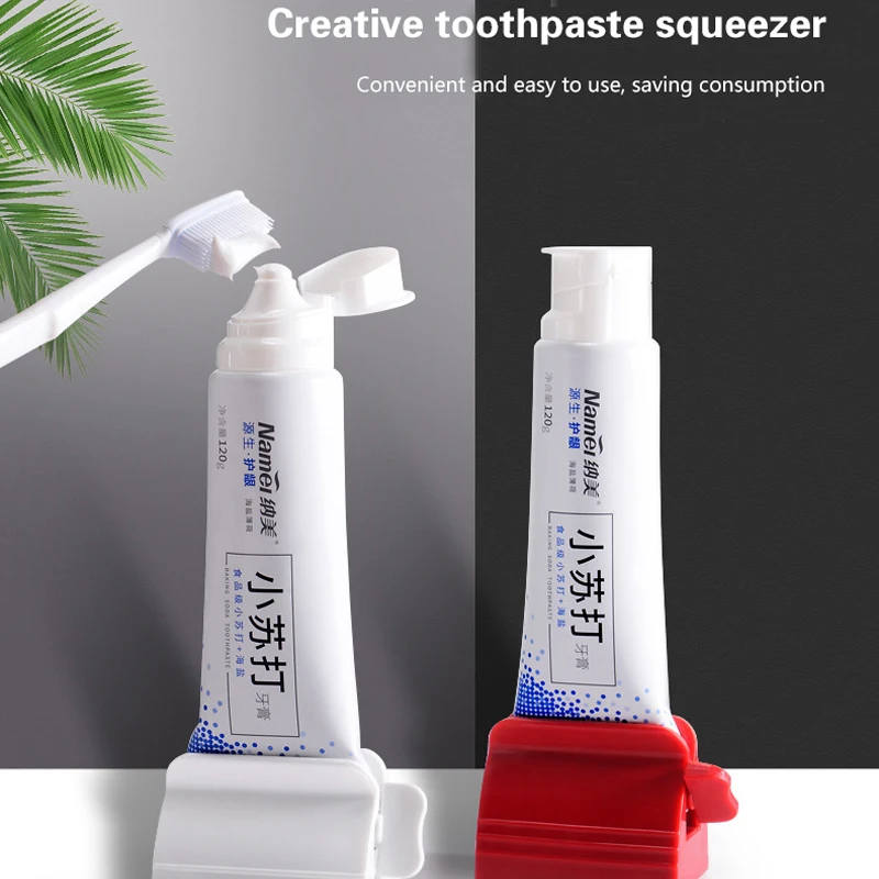 Nyt Badeværelse Tilbehør Tandpasta Squeezer Tand Pasta Dispenser Rør Squeezer Facial Cleanser Tryk på Rullende Holder til Børn 0