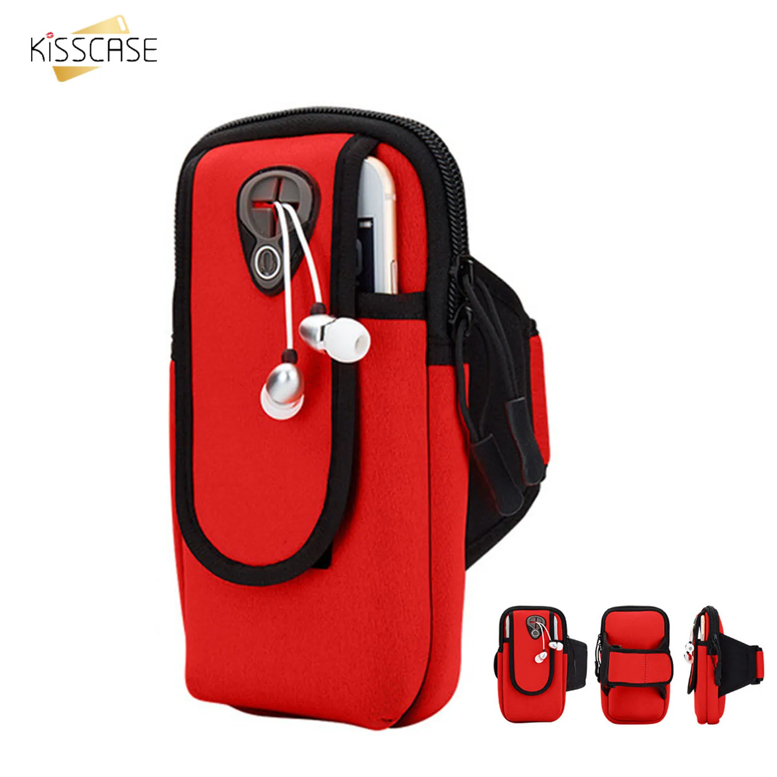 Kisscase Sport Kører Armbind Bag Cover, der Kører armbind Universal Vandtæt Sport mobiltelefon Holder Udendørs Telefon Arm 0