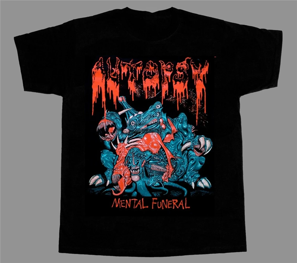 Obduktion Mentale Funeralྗ Kort - Langærmet Nye Sort T-Shirt Digital Printet T-Shirt 0