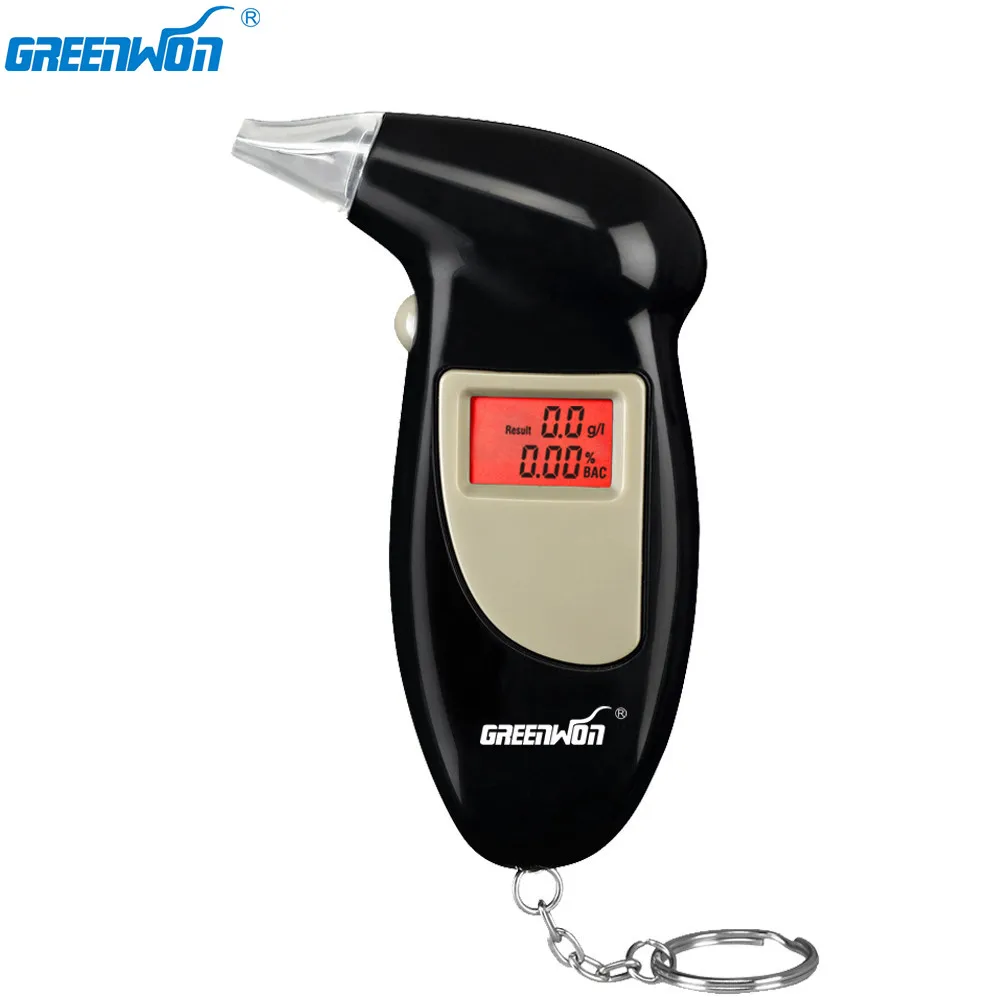 GREENWON bærbare digitale nøglering alkohol tester eller breathalyzers alcoholmeters med rød baggrundsbelysning engros 0
