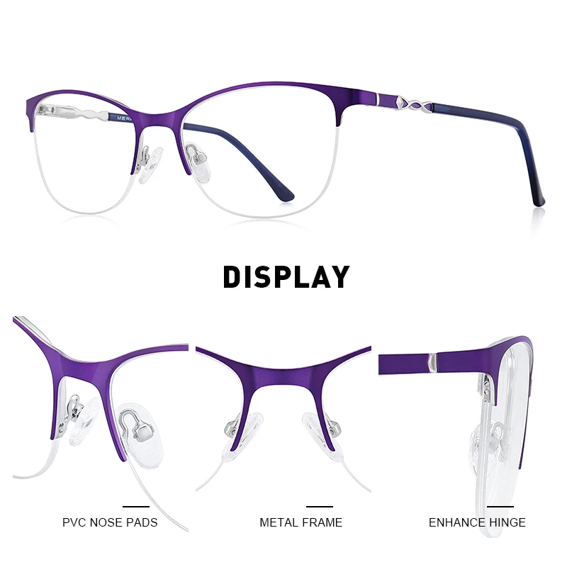 MERRYS DESIGN Legering Briller Halvdelen Ramme Kvinder Mode Trend Recept Briller Nærsynethed Optiske Briller S2109 0
