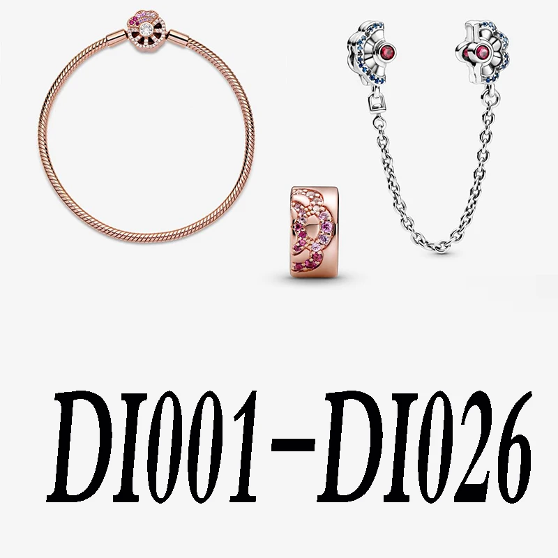 KAKANY 2020 ny sterling sølv 925 charm-armbånd, kæde klip DI001-DI026 0