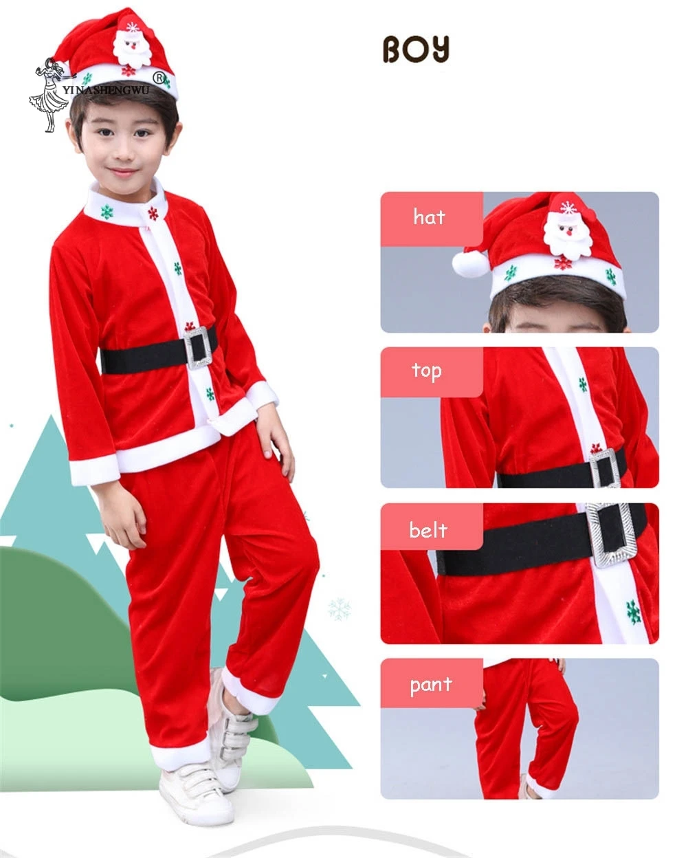 Pige Jule Outfit Sæt Tøj Drenge Kjoler, Der Passer Performance Tøj Christmas Santa Claus Kids Costumes Vinter Kostumer 0
