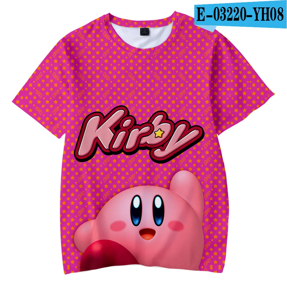 Sommer Børn Casual t-shirt Kirby Kids 3D-t-shirt Tegnefilm Søde Harajuku Kirby Mode Dreng Pige Pop Top 3D Børn, Korte Ærmer 0