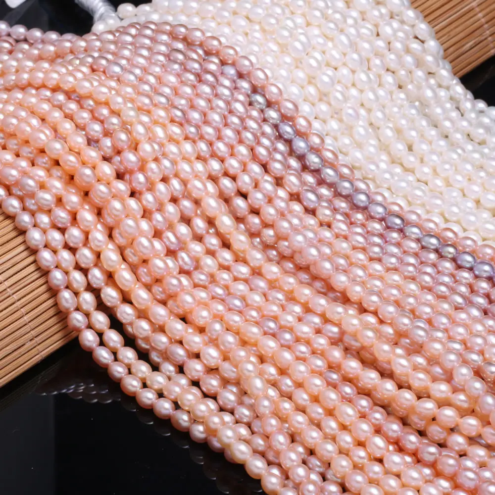 Naturlige Ferskvands Perle-Perler i Høj Kvalitet, Ris Form Punch Løse Perler til gør det selv-Elegant Halskæde Armbånd Smykker at Gøre 4-5MM 0