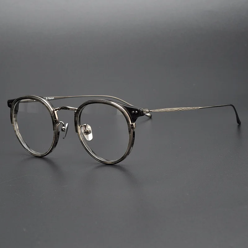 Titanium Gennemsigtige Runde Briller Ramme Mænd Kvinder Vintage-Pladsen Optiske Briller Rammer Nærsynethed Recept Frame Briller 0