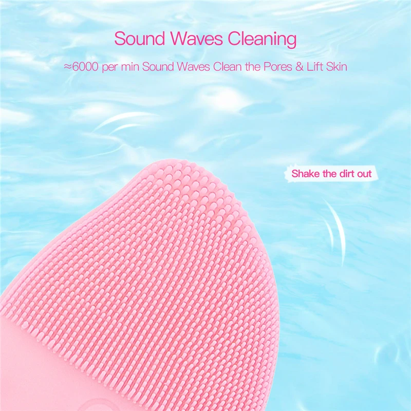 NYE Håndholdte Facial Cleansing Børste Sonisk Vibration Mini Ansigt Renere Silikone Deep Pore Rengøring Electric Vandtæt Massage 49 0