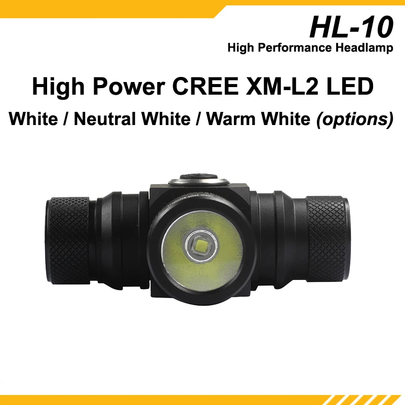 KDLITKER HL-10 Cree XM-L2-3V - 6V 2-Konfigurerbare Mode og Skjulte Strobe LED Forlygte ( 1x18650/2xCR123 ) 0
