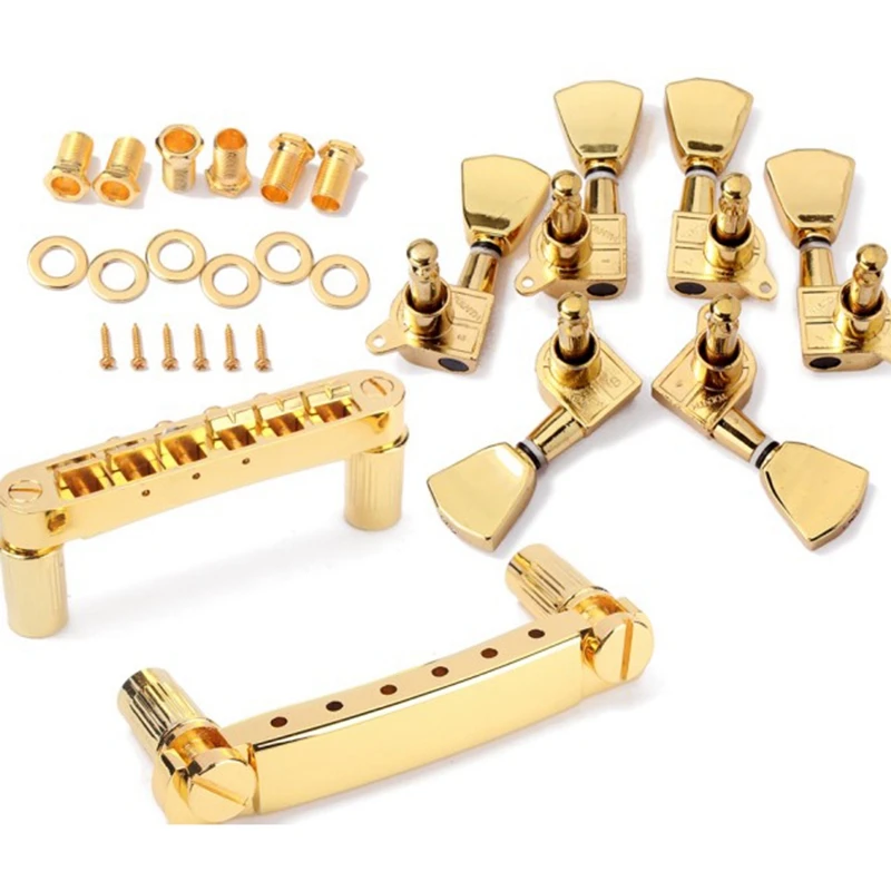 Et Sæt Guld-Streng Sadlen Tune-O-Matic Bro&Tailpiece For Gb Lp-Style Electric Guitar 0