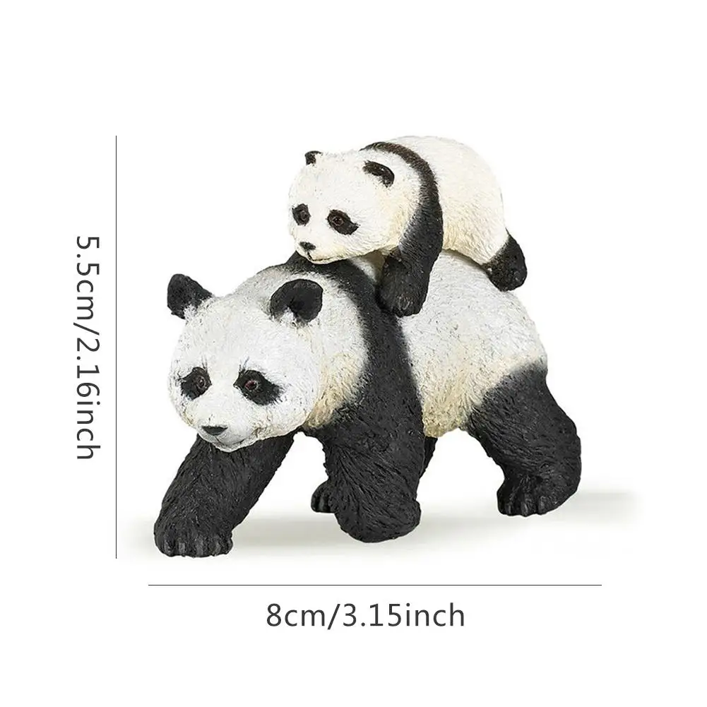 3inch Simulering Panda Og Baby Skov Vilde Dyr Model Wild Life Figur PVC-Legetøj, Dyr, Figurer 50071 Gave Til Børn 0
