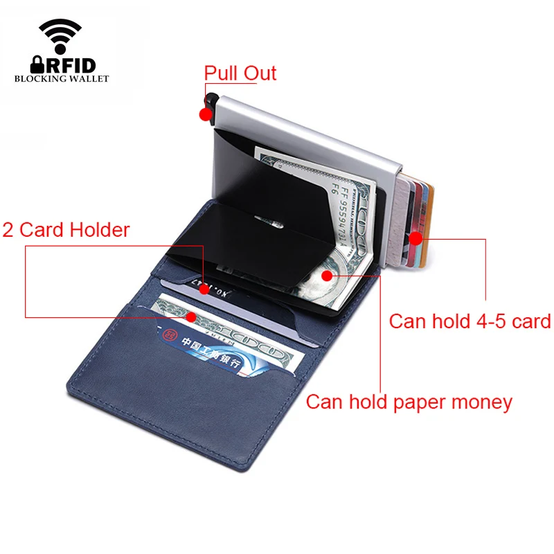 DIENQI Sorte Mænd Tilpasset Wallet Cow Leather Trifold Tegnebøger Små Penge Bag RFID-Anti-tyveri Multifunktionelle Tegnebog Portomonee 0