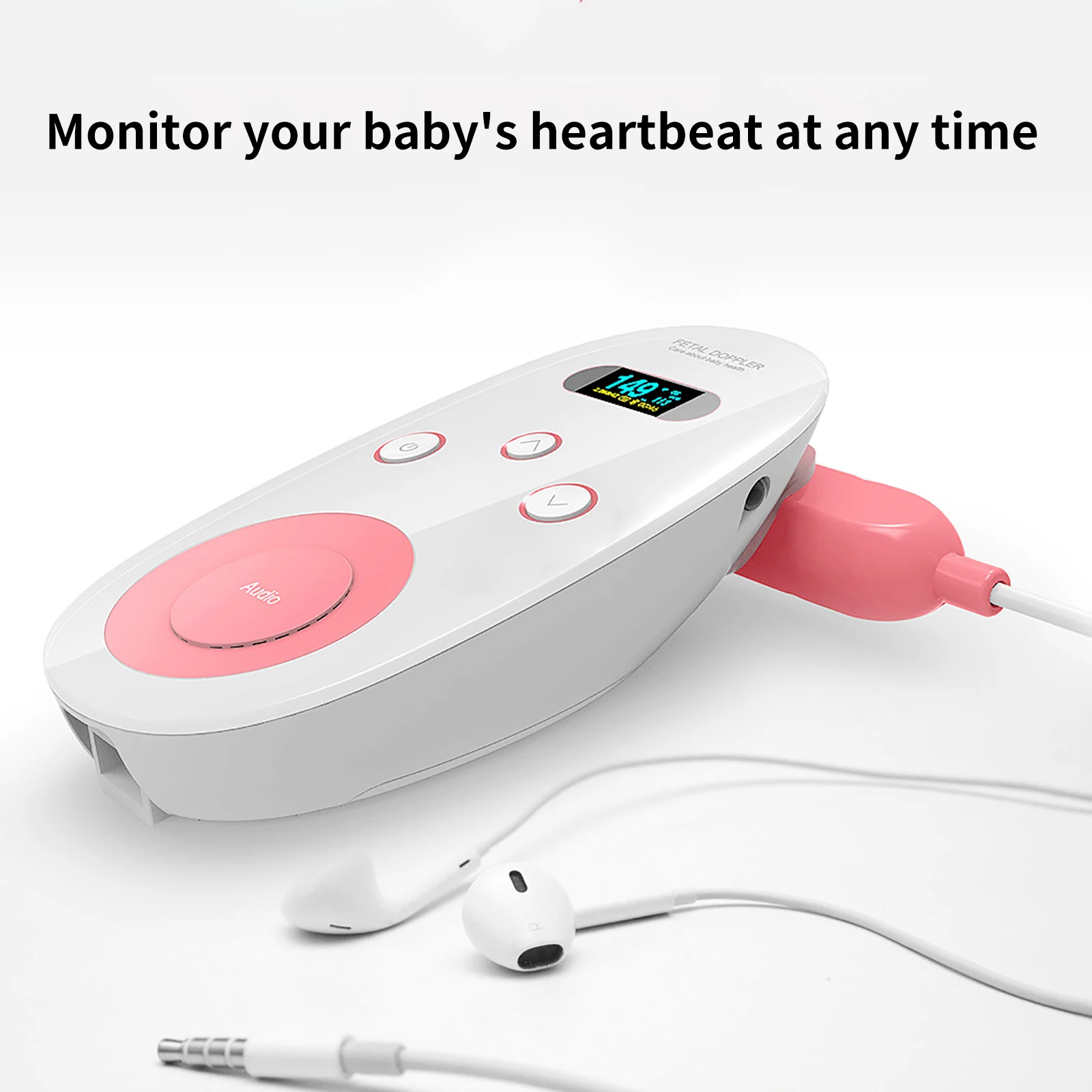Ingen Stråling Føtal Doppler Baby Hjertebanken Overvåge Husstand Gravid, Baby Ultralyd Hjerteslag Lyd Monitor Stetoskop 0