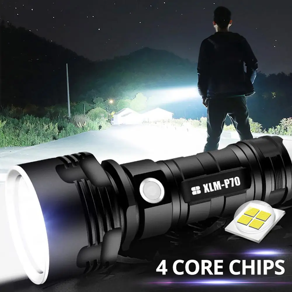 Super Kraftig LED Lommelygte L2 XHP50 Taktisk Lommelygte USB-Genopladelige Linterna Vandtæt Lampe Ultra Lyse Lanterne Camping 0