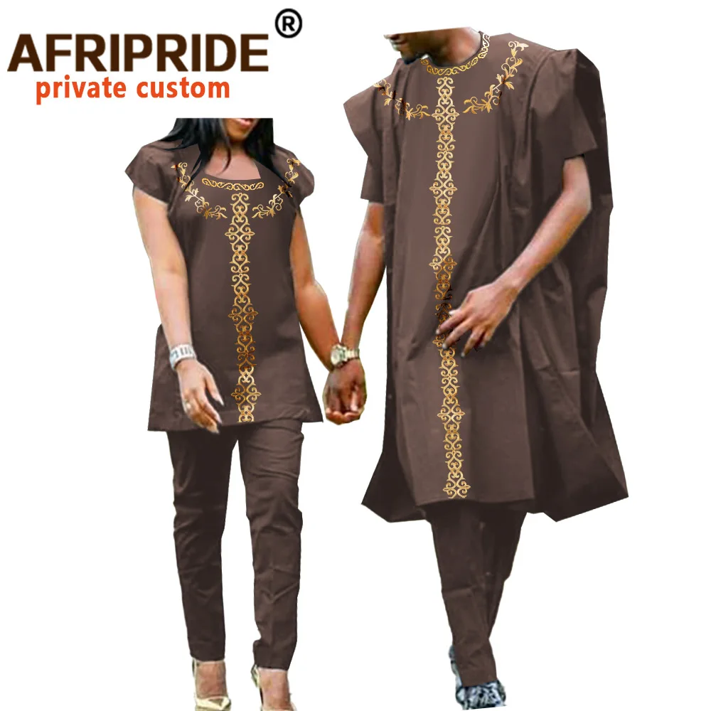 Afrikanske Tøj til Kvinder og Mænd, Par Tøj Dashiki Frakker Skjorte og Bukser, 3, Stykke for Mænd 2, Stykke for Kvinder Bryllup A20C007 0