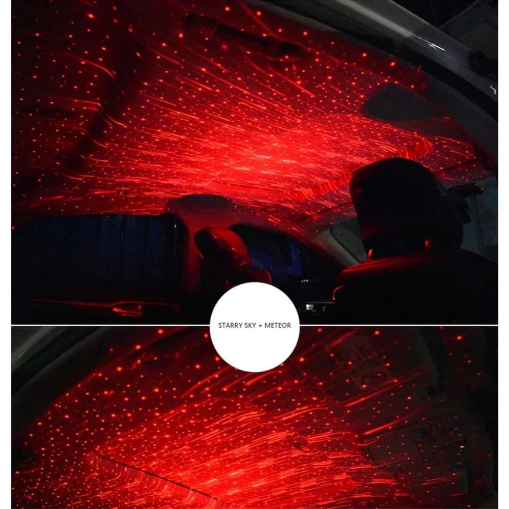 Bil LED Atmosfære Meteor Lys Indretning USB Himlen en Stjerneklar Loft projektion Lampe 0