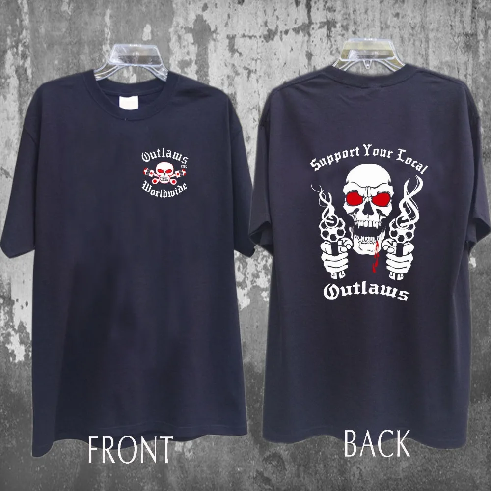 Outlaws Støtte Din Lokale Outlaws Motor Club I Hele Verden Sort T-Shirt Tee 2020 Sjove Bomuld Casual Top Tee Trykt Tops Tees 0