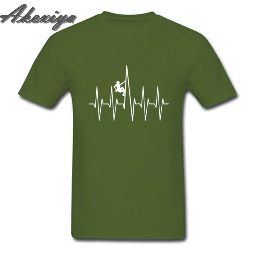 Sjovt Klatring, Bjergigning Bouldering hjerteslag T-Shirt til Mænd Vandring Gå Crewneck T-Shirt Er Bomuld Tøj Shirts 0