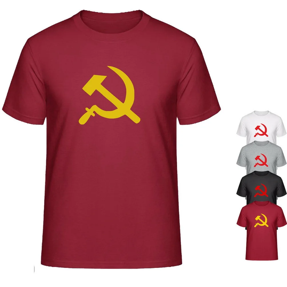 Russisk Hammer Og Segl - Sovjetiske Rusland Herre Tee Bomuld Blanding T-Shirt ?Seneste Nye Stil T-Shirt 0
